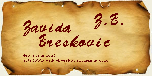 Zavida Brešković vizit kartica